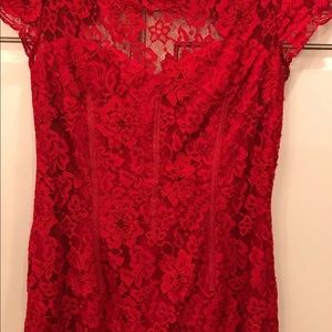 Cache red lace dress with bustier detail sz 10